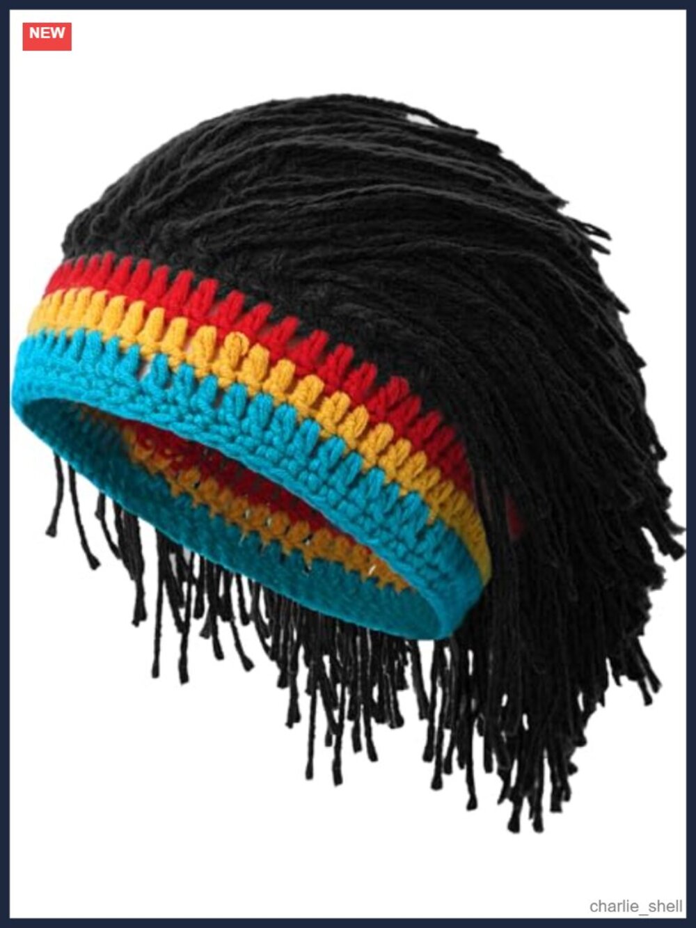 Knitted Dreadlock Wig Beanie Hat Acrylic Reggae Costume Cap Unisex One Size